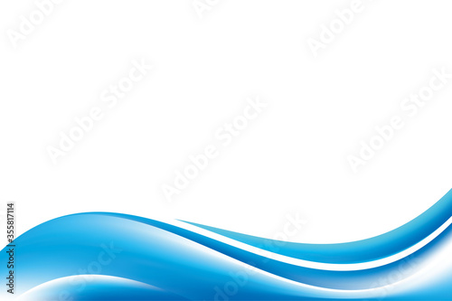 Abstract Smooth Blue Wavy Background Design, Fresh Stylish Blue Background Template Vector