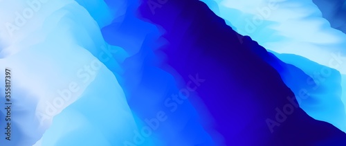 Color explosion. Abstract paint splash. Ultra wide wallpaper. Blue fractal. Digital art. Futuristic surreal texture. 3d illustration. Creative neon color flow background.