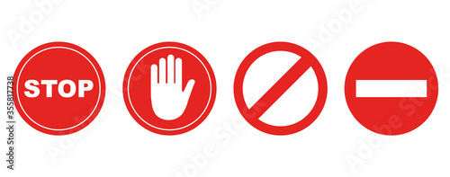 Free Download stop sign set, isolated on white background. vector illustration - GFXLoad