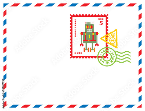 robot stamp letter