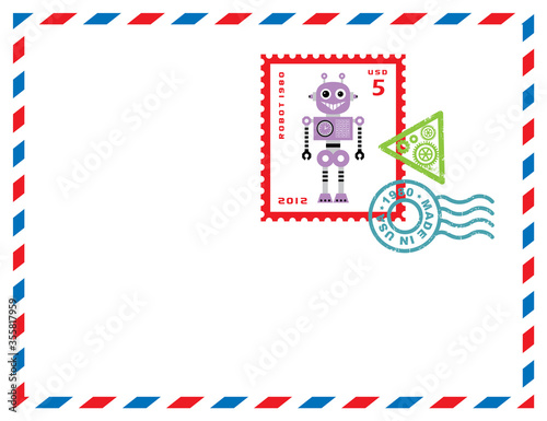 robot stamp letter