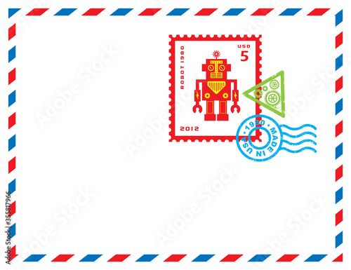 robot stamp letter