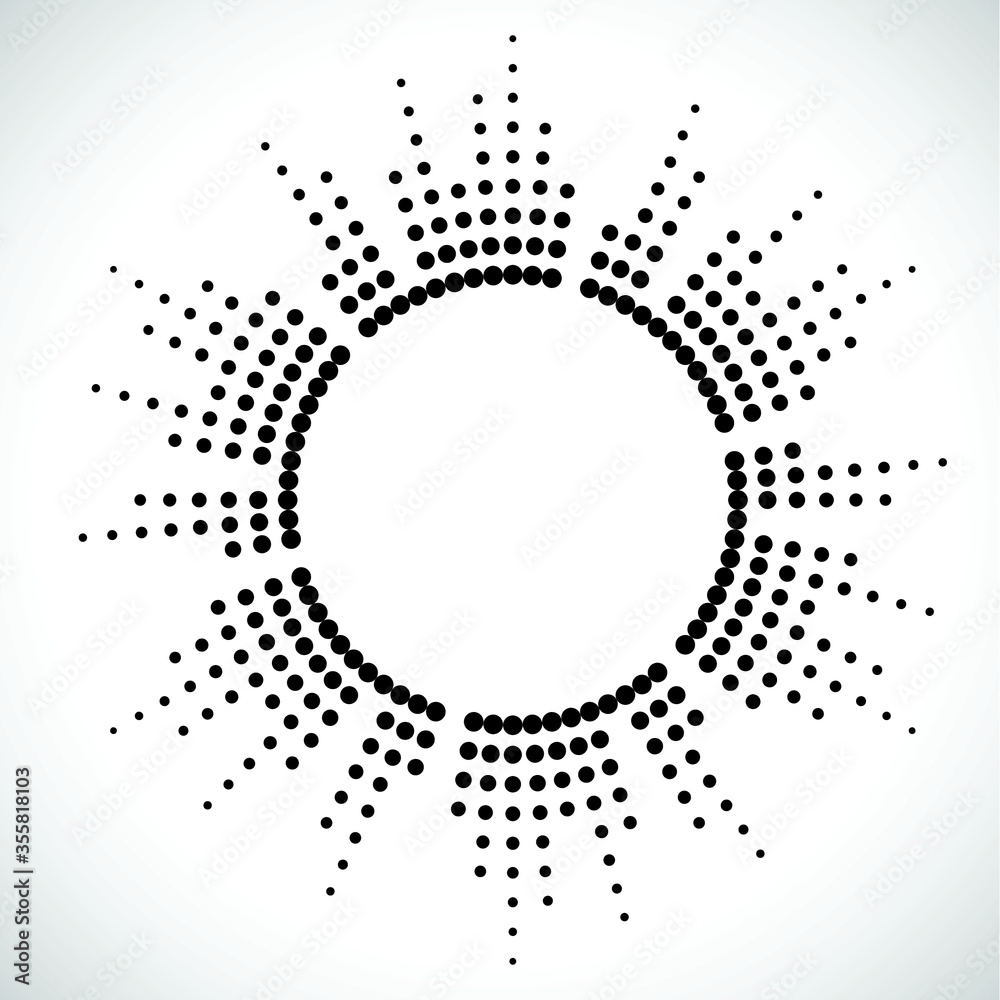 Halftone dots in circle form. round logo . vector dotted frame . design element Halftone dots in circle form. round logo . vector dotted frame . design element