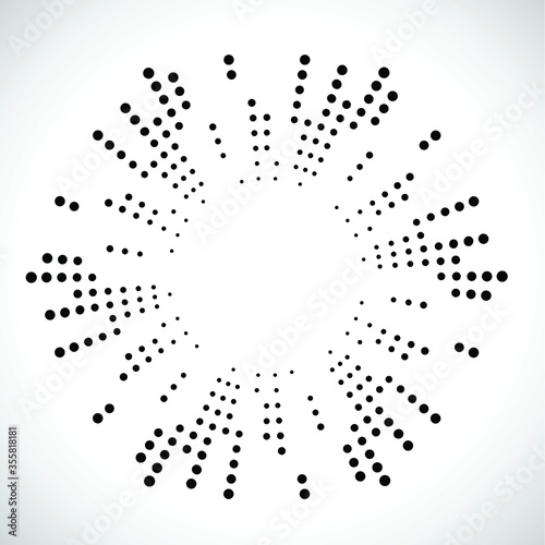 Halftone dots in circle form. round logo . vector dotted frame . design element