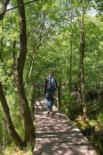 Hiking in nature reserve  Briesetal  in federal state Brandenburg - Germany 