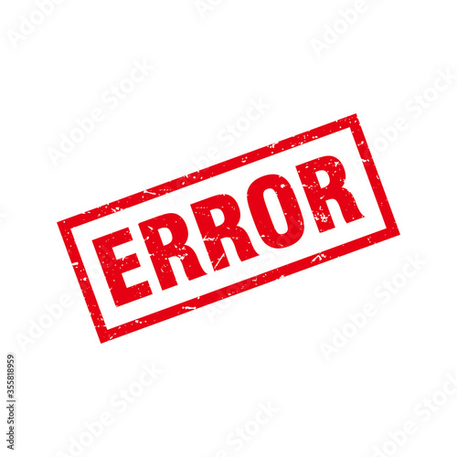 Abstract Red Grunge Error Rubber Stamps Sign Vector, Red Grunge Error Seal, Mark, Label Design Template