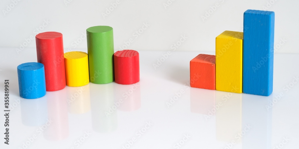 Wooden blocks in the form of graphs. Wooden blocks in the form of graphs.
