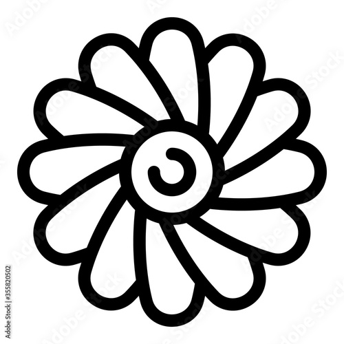 Multi blade propeller top view icon. Outline multi blade propeller top view vector icon for web design isolated on white background