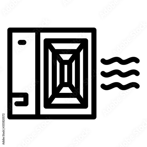 Vent air circulation icon. Outline vent air circulation vector icon for web design isolated on white background