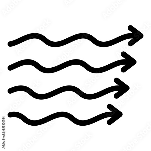 Air flow arrows icon. Outline air flow arrows vector icon for web design isolated on white background