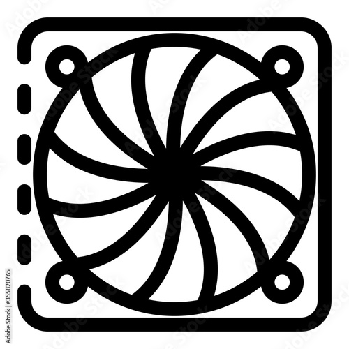 Ventilation fan under cover icon. Outline ventilation fan under cover vector icon for web design isolated on white background