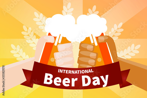 Friends are celebrate in international beer day