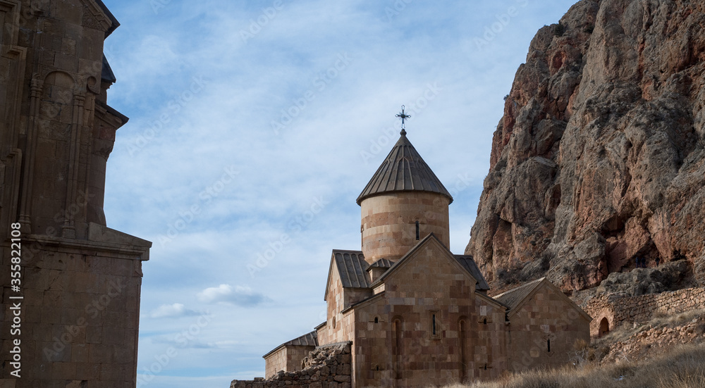 Noravank. Monastery complex in the gorge of the ARPA river tributary near the city of Yeghegnadzor in Armenia.