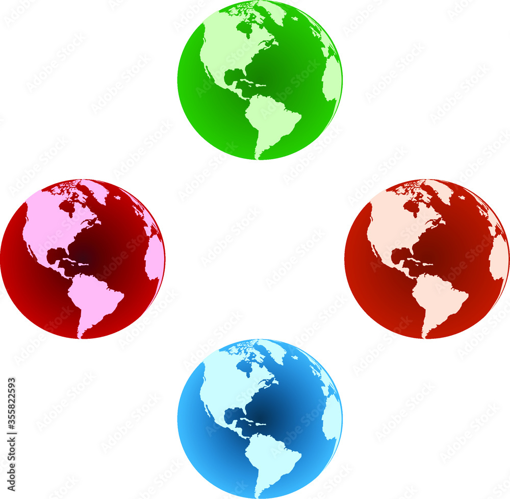 globe with different colors vector design