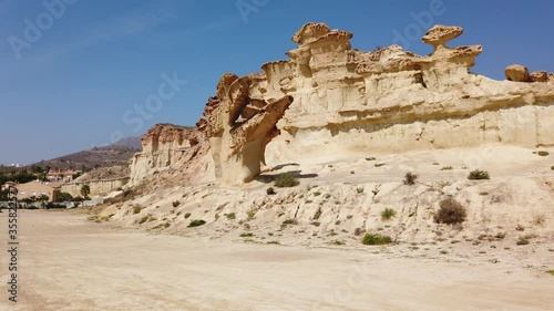 A steady shot of the rock formations Erosions of Bolnuevo photo