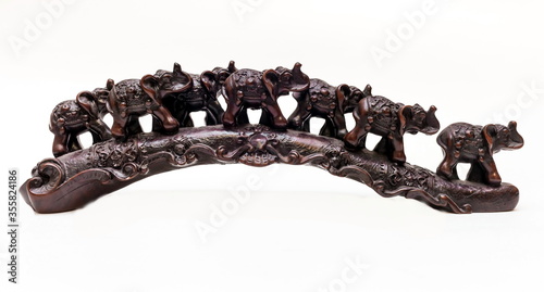 Photography Indian souvenir - elephants on a white background