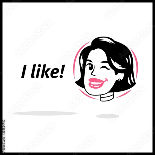 girl with hairstyle logo like