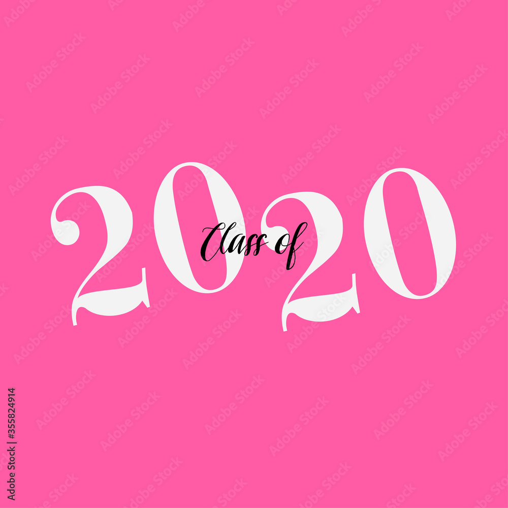 Class of 2020. Lettering Graduation logo. Template for graduation design, party, high school or college graduate, yearbook. Modern calligraphy. Vector illustration. Class of 2020. Lettering Graduation logo. Template for graduation design, party, high school or college graduate, yearbook. Modern calligraphy. Vector illustration.