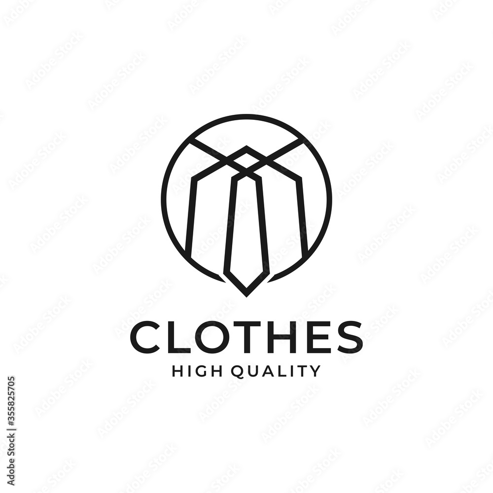 modern suits logo vector with elegant circle clean line modern suits logo vector with elegant circle clean line