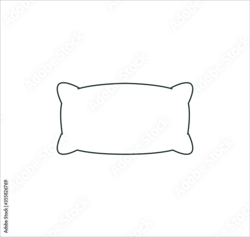 Pillow icon, cushion vector, sleep illustration on white background