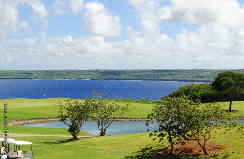 Scenic golf course in Saipan, Northern Mariana Islands