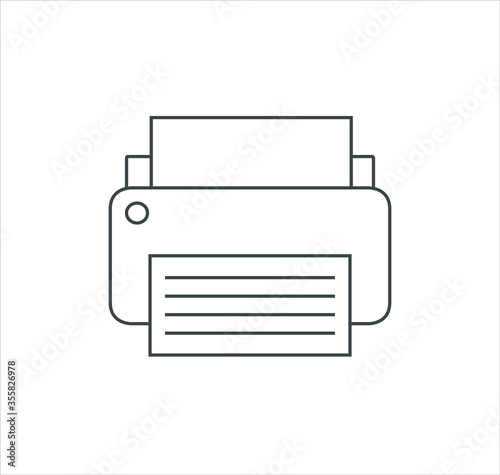Printer icon, fax vector on white background
