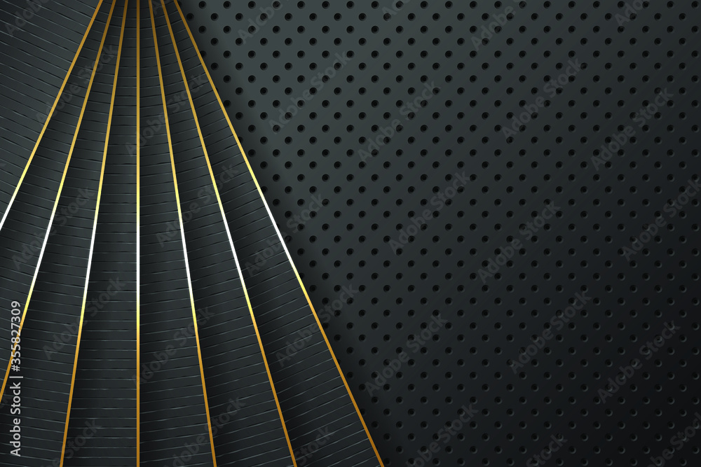 Obraz premium Black abstract graphic design. Geometric dark layers with texture. Vector EPS10