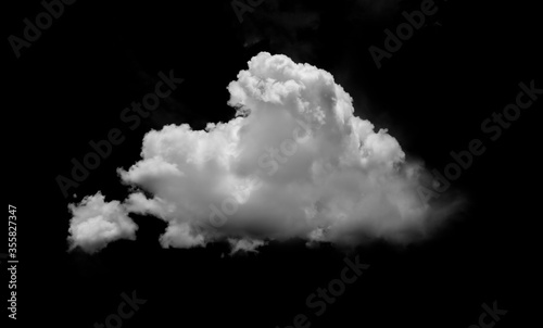 White clouds isolated on black