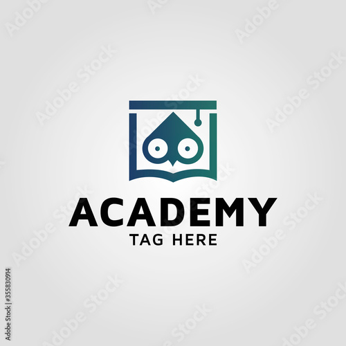 Education logo design, letter A vector design template