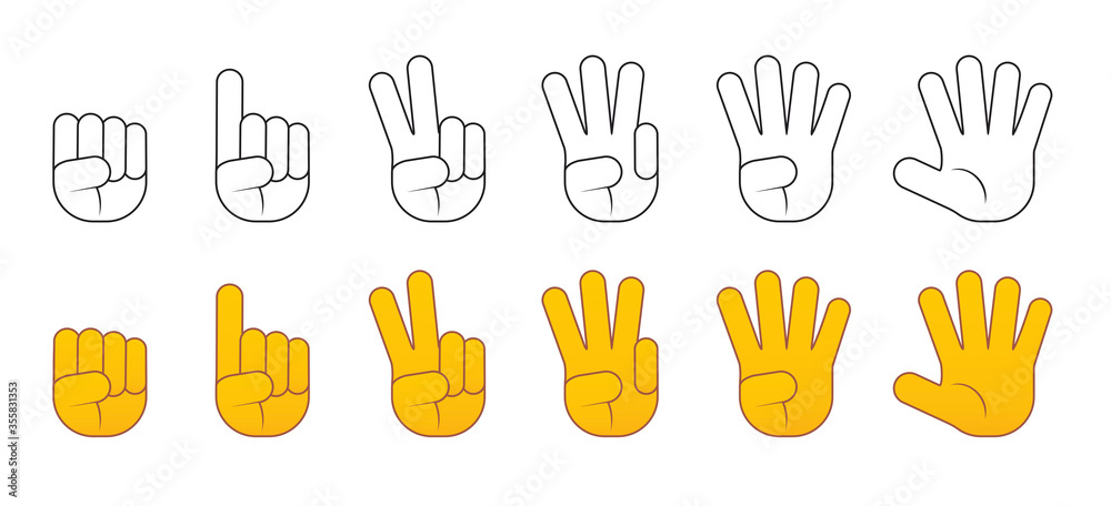 counting fingers one to five set counting fingers one to five set