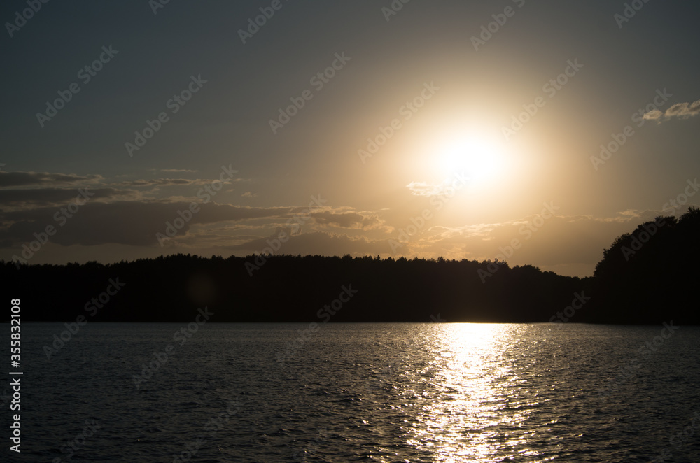 sunset over lake sunset over lake