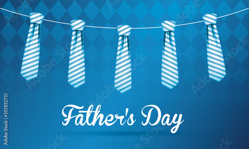 Neckties hanging of fathers day vector design