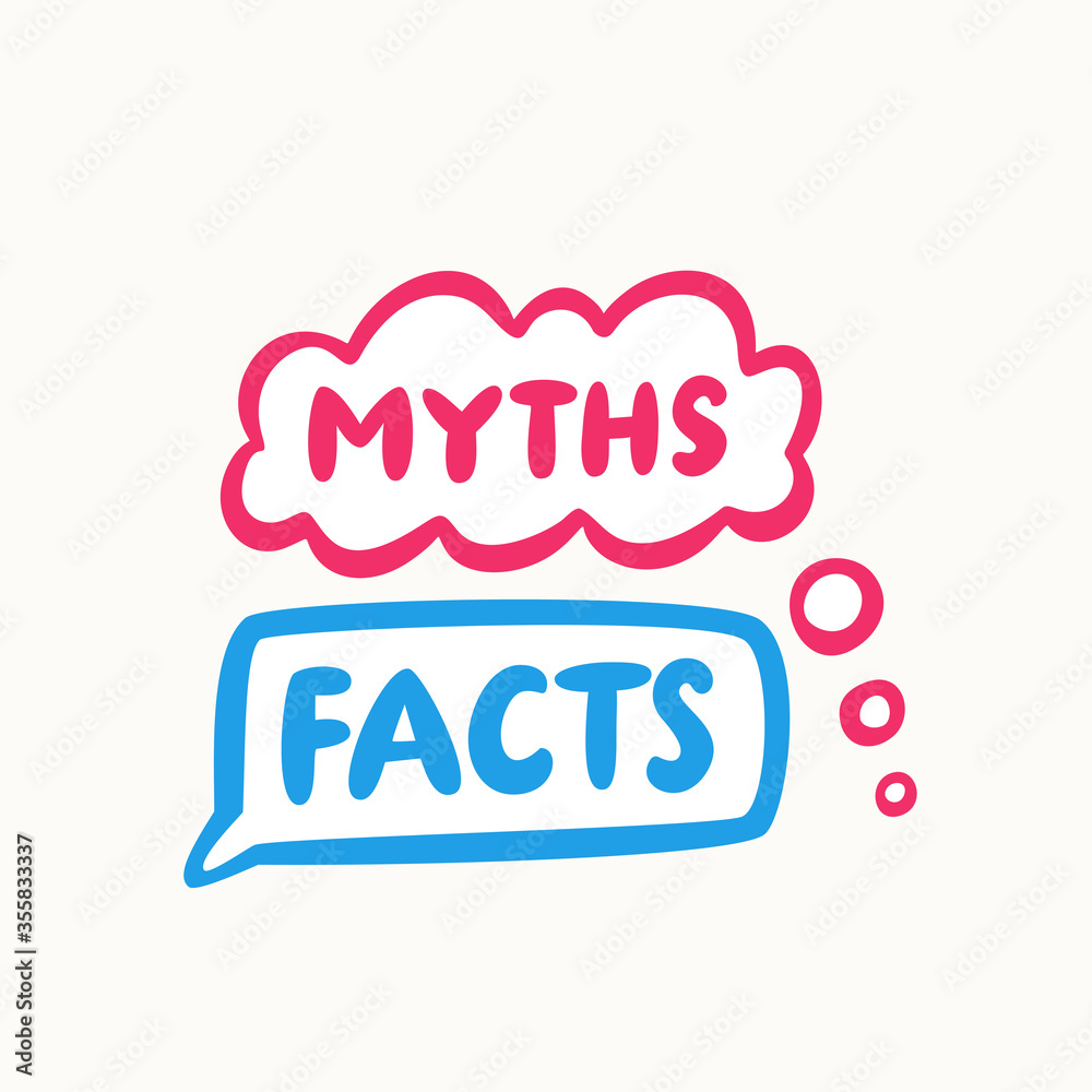 Myths and facts. Concept illustration. Myths and facts. Concept illustration.