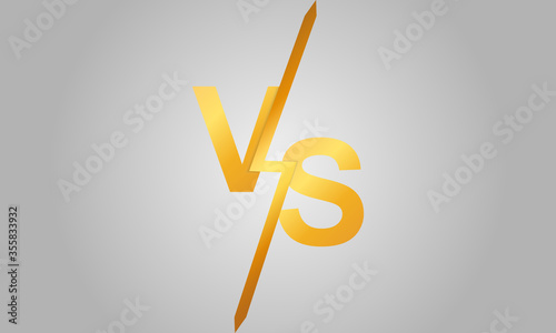 Versus Battle Golden template, Competition match game abstract background, vs symbol. Vector stock illustration eps10 sign and logo vibrant colored isolated