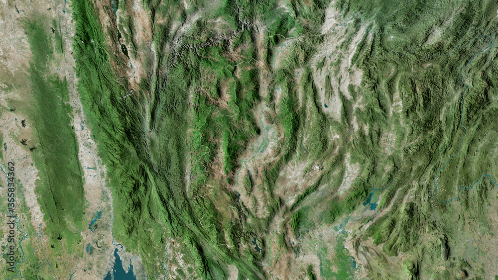 Chiang Mai, Thailand - outlined. Satellite Chiang Mai, Thailand - outlined. Satellite