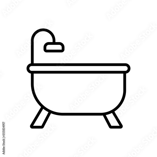 Bathtub line icon vector