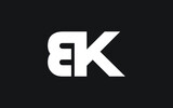 BK or KB Letter Initial Logo Design, Vector Template