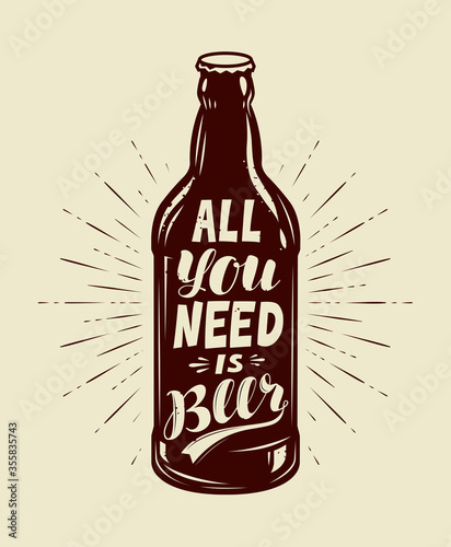 Beer drink. Retro poster for pub or restaurant vector illustration