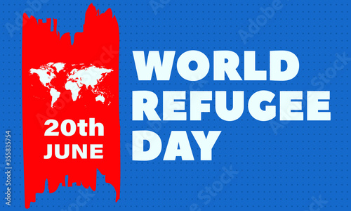 World Refugee Day, international observance observed June 20 each year, is dedicated to raising awareness of the situation of refugees throughout the world. Poster, card, banner design. Vector EPS 10