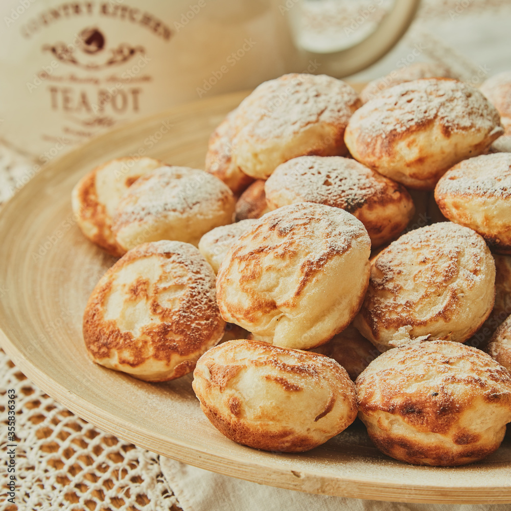 traditional czech pancakes with icing sugar