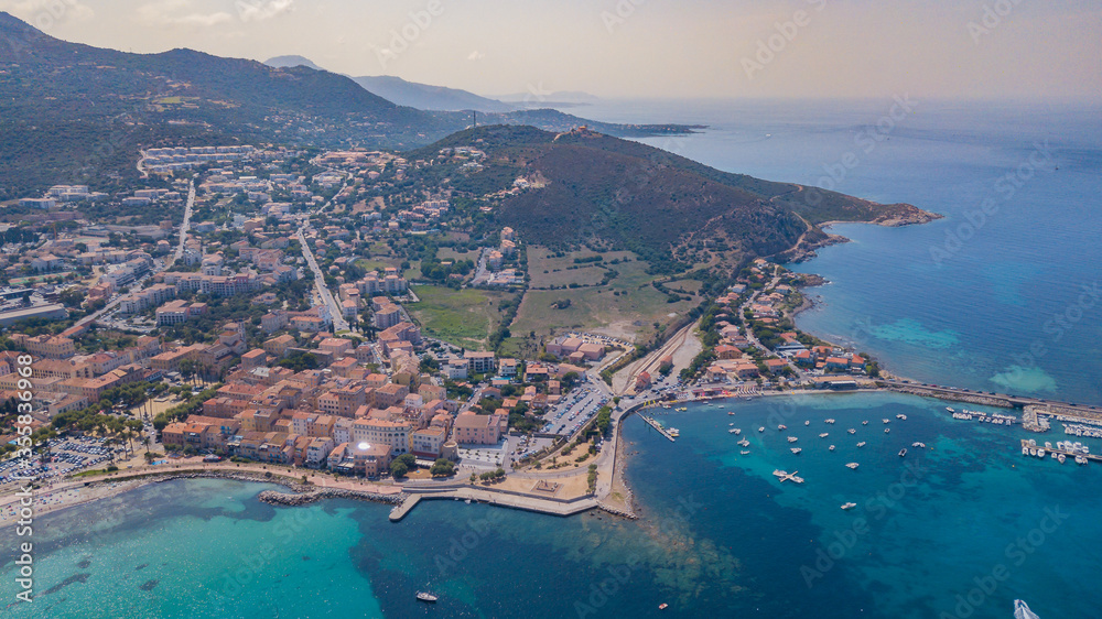 Aerial View of Isola Rossa City Centre and Harbour