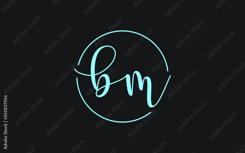 bm or mb Cursive Letter Initial Logo Design, Vector Template bm or mb Cursive Letter Initial Logo Design, Vector Template