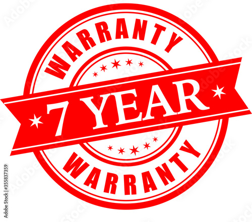7 Year  warranty stamp vector logo images, Warranty vector stock photos, Warranty vector illustration of logo