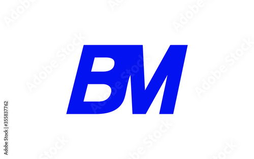 BM or MB Letter Initial Logo Design, Vector Template