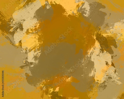 Abstract illustration rustic retro decoration grunge textures background, rustic background textured design painting brush yellow and orange old color style art wallpaper  © Matthew
