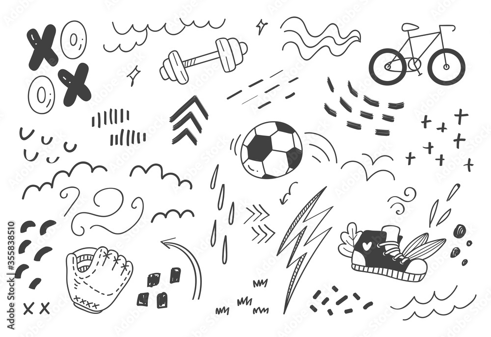 Abstract mix doodle vector illustration