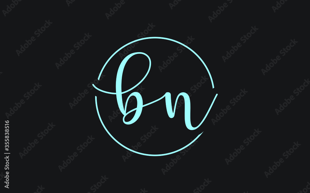 bn or nb Cursive Letter Initial Logo Design, Vector Template bn or nb Cursive Letter Initial Logo Design, Vector Template