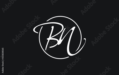 bn or nb Cursive Letter Initial Logo Design, Vector Template photo
