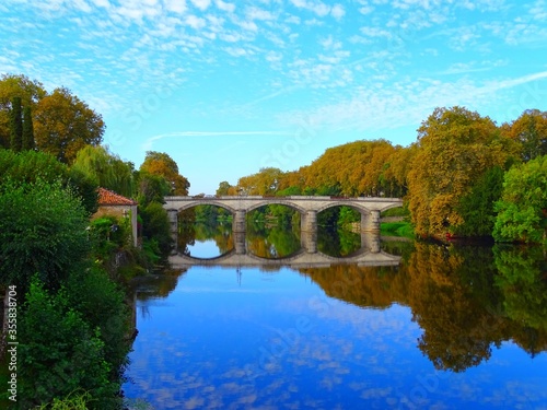 Europe  France  New Aquitaine  Charente  Village of Confolens  La Vienne river