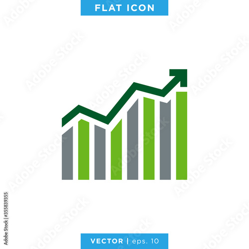 Financial Icon Vector Logo Design Template. Growing Graph Sign and Symbol